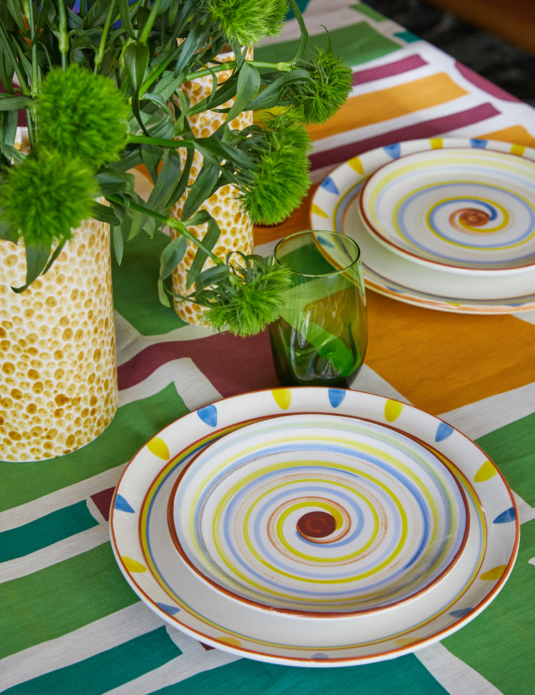 Mushroom Hand-Painted Blue Ceramic Dessert Plate