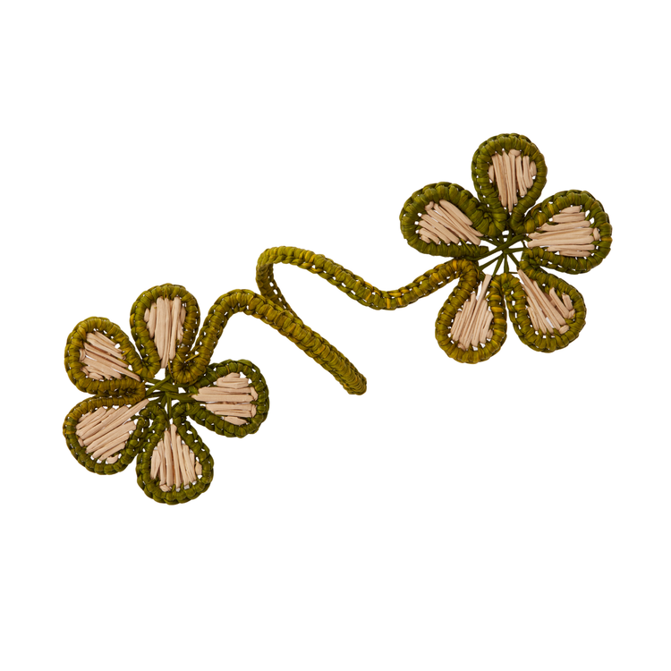 Set of 2 Rolled Flowers Handwoven Napkin Ring