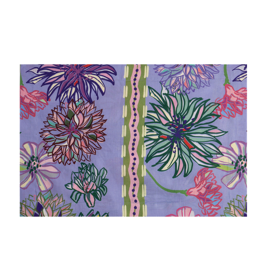 Set of 2 Flower Fields Lilac Linen Placemats