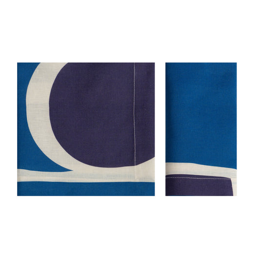 Set of 4 Shapes Blue Linen Napkins