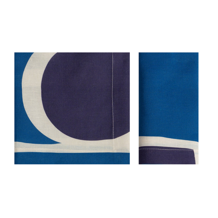 Set of 4 Shapes Blue Linen Napkins