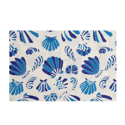 Set of 2 Shells White Linen Placemats