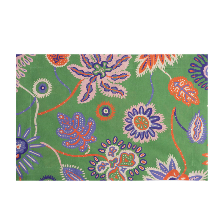 Set of 2 Mystical Garden Green Linen Placemats