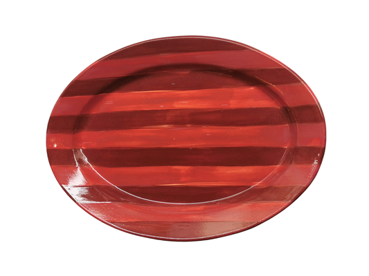 Striped Red Large Platter