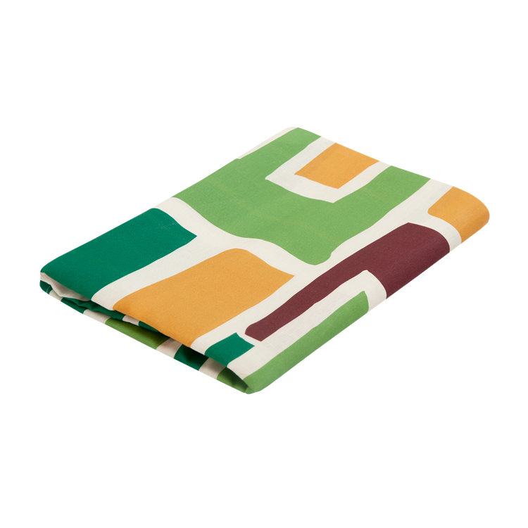Shapes Green Linen Tablecloth