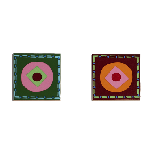 Set of 4 Floral Porcelain Coasters