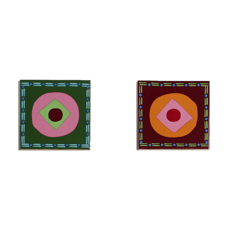 Set of 4 Floral Porcelain Coasters