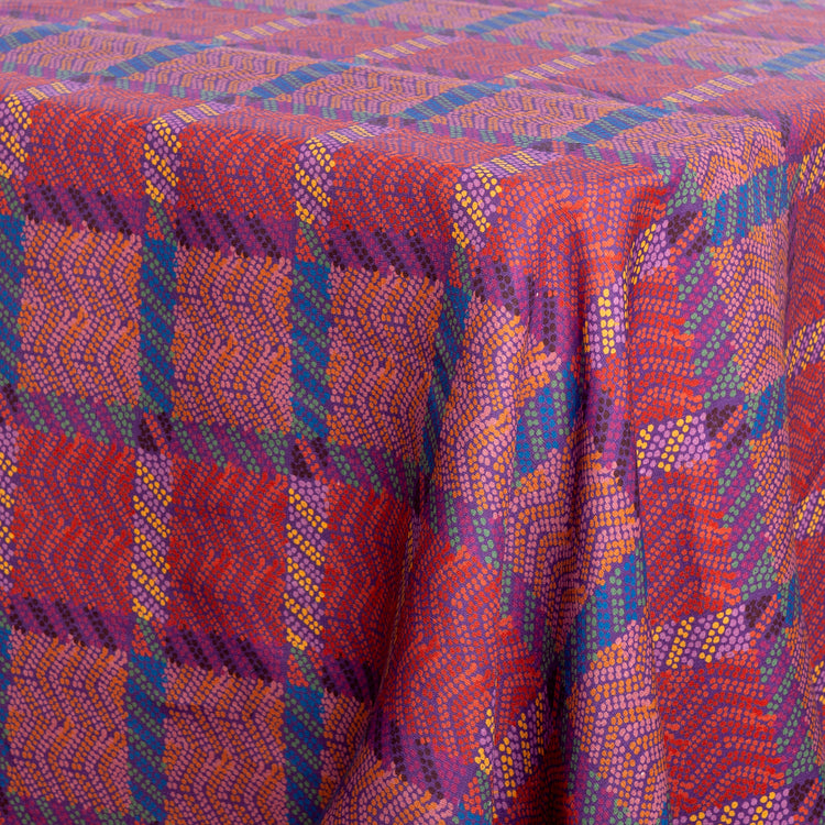 Stardust Red Linen Tablecloth