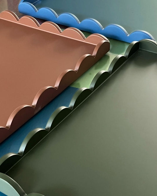 Dark Green Wooden Tray