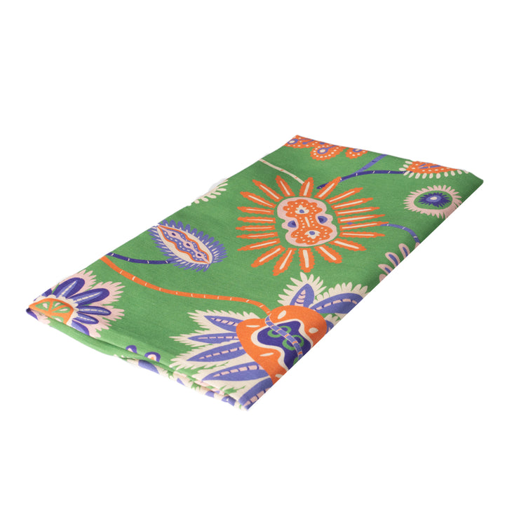 Mystical Garden Green Linen Tablecloth