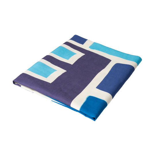 Shapes Blue Linen Tablecloth