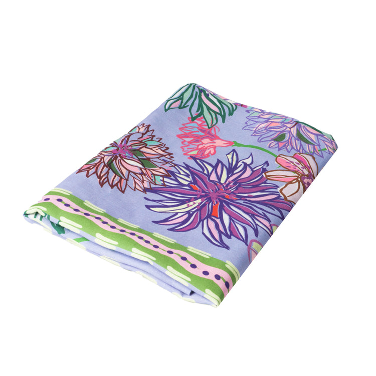 Flower Fields Lilac Linen Tablecloth