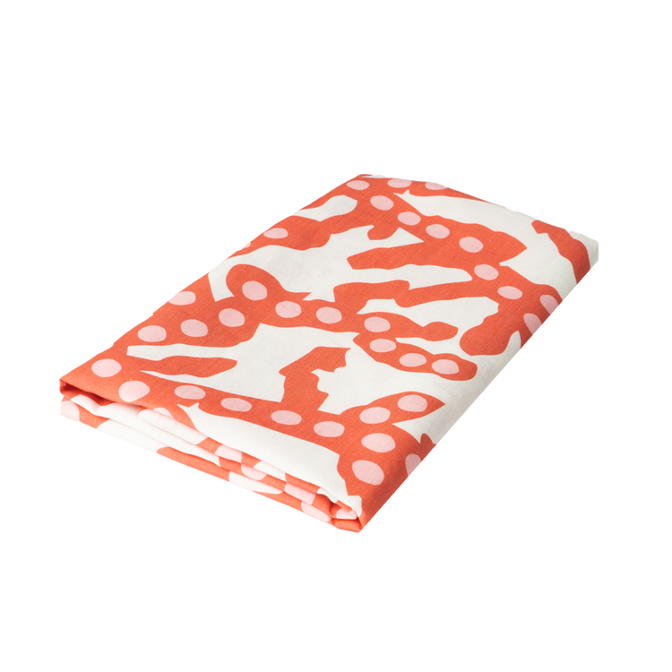 Corals Red Linen Tablecloth