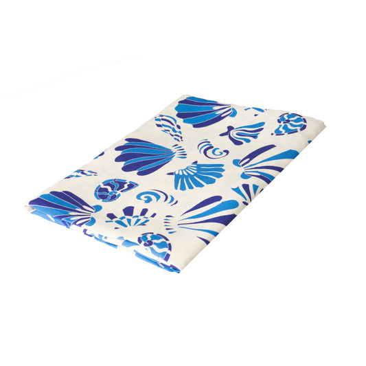 Shells White Linen Tablecloth