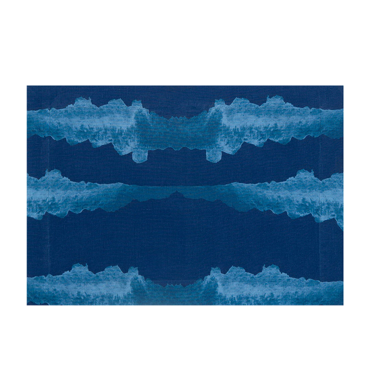 Set of 2 Tie Dye Green/Blue Padded Placemats Double Face