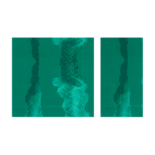 Set of 4 Tie-Dye Green Linen Napkins