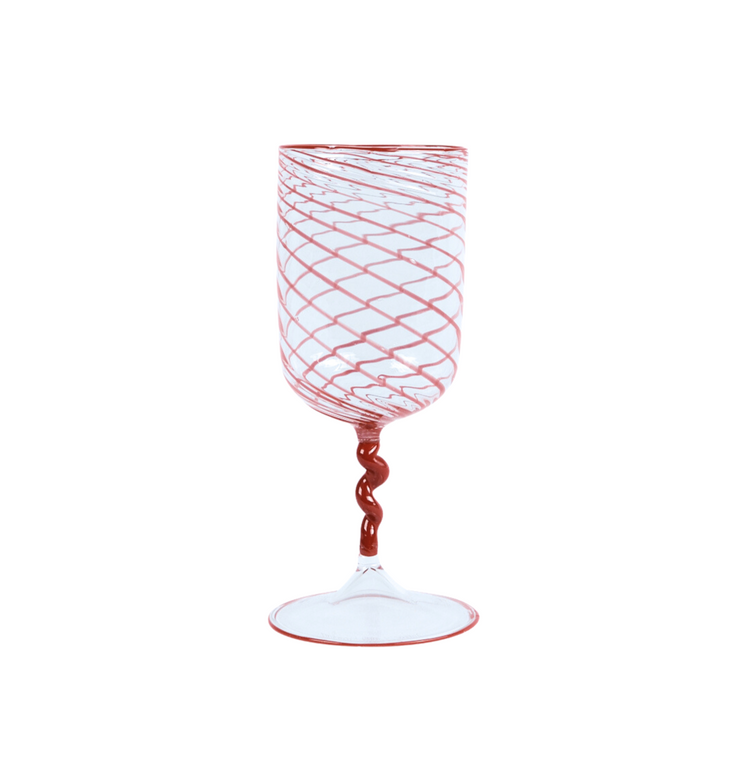 Bordeaux Stripes Borosilicate Stem Glass