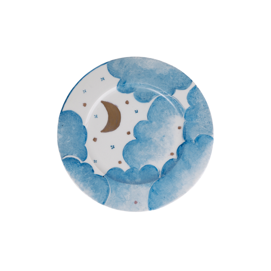 Celestial Limoges Hand-Painted Dessert Plate