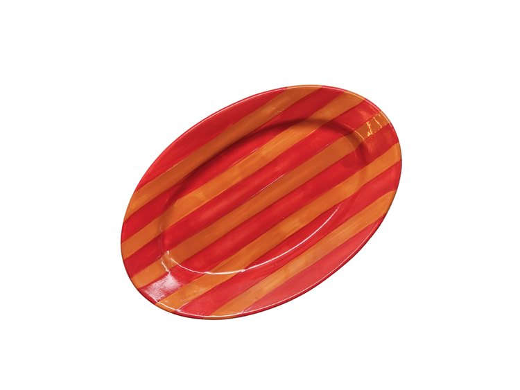 Striped Orange Small Platter