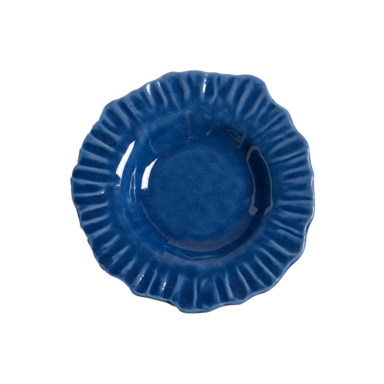 Blue Flower Handmade Soup Plate