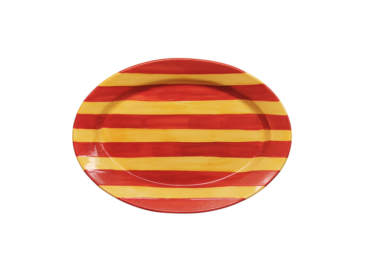 Striped Yellow Large Platter