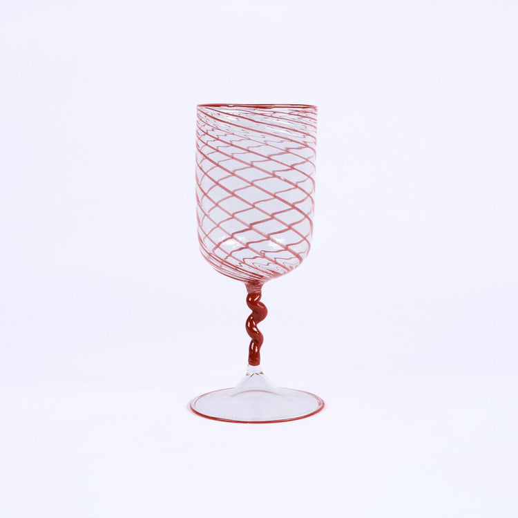 Bordeaux Stripes Borosilicate Stem Glass