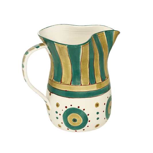 Pomegranates Green Hand-Painted Ceramic Jug