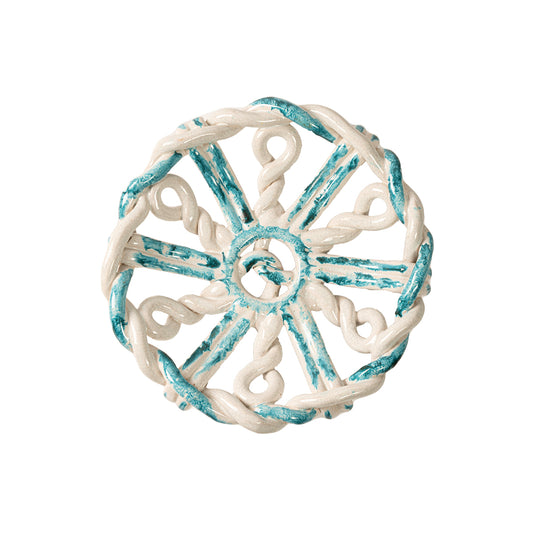 Ceramic Basket in Ciel and White