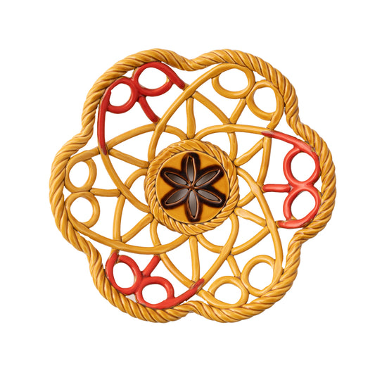 Yellow Flower Ceramic Basket