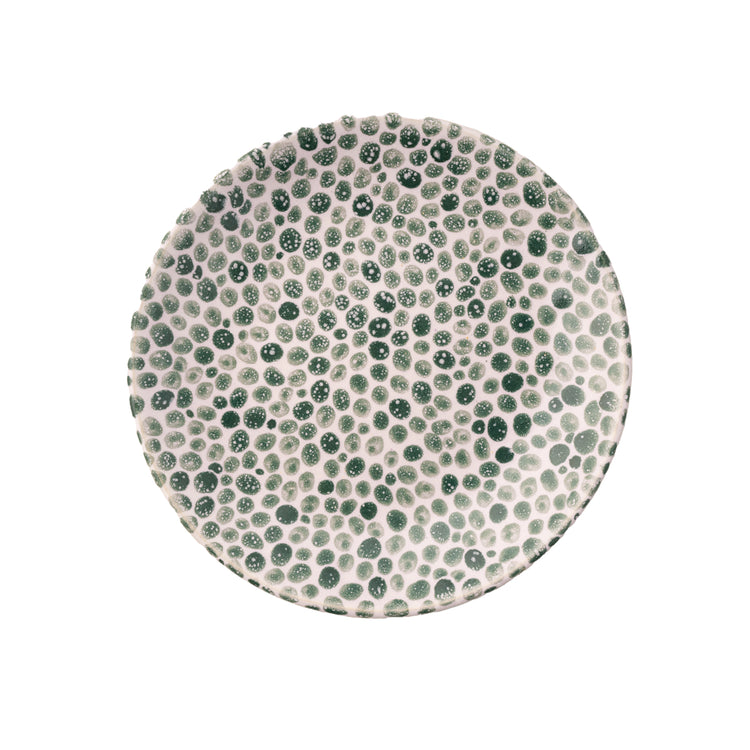 Hand-painted Green Dots Porcelain Plate