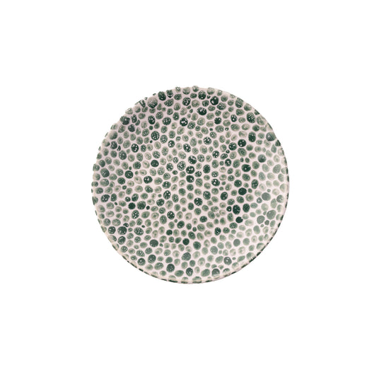 Hand-painted Green Dots Porcelain Plate