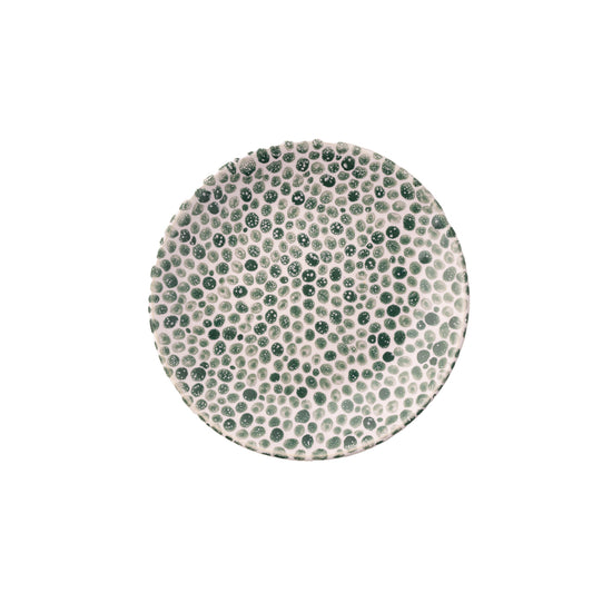 Hand-painted Green Dots Porcelain Plate