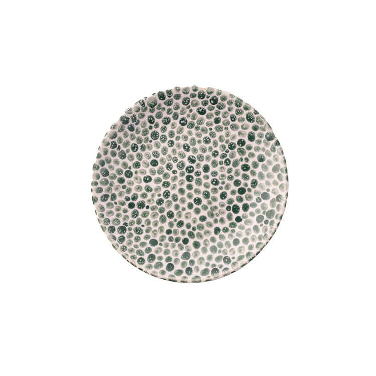 Hand-painted Green Dots Porcelain Plate
