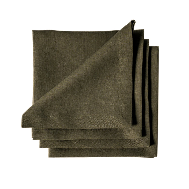 Dark Green Linen Napkins