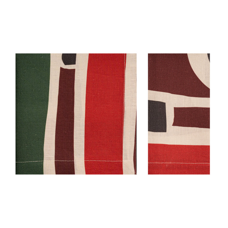 Linen Napkins with abstract geometric shapes, in a bold color palette.