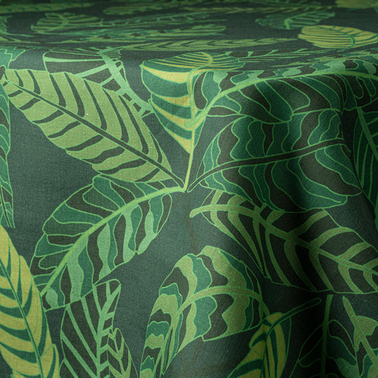 Green Botanical Garden Linen Tablecloth
