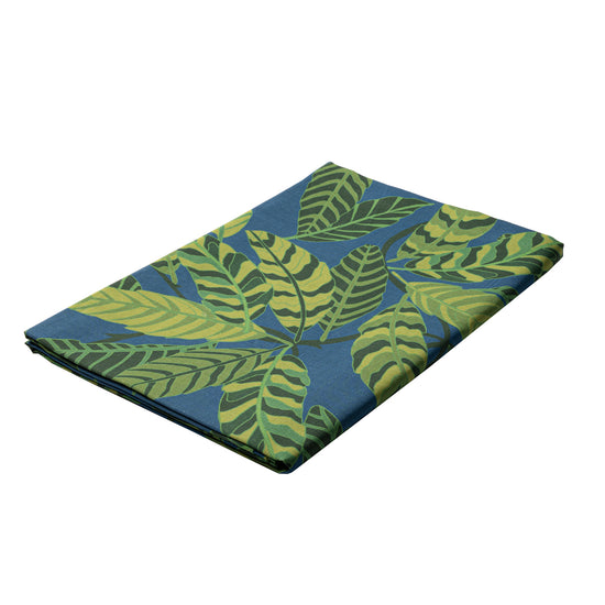 Blue Botanical Garden Linen Tablecloth