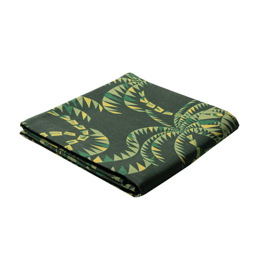 Dark Green Palm Trees Linen Tablecloth
