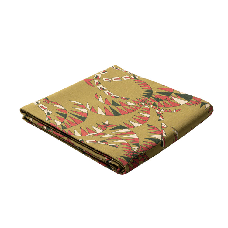 Olive Green Palm Trees Linen Tablecloth