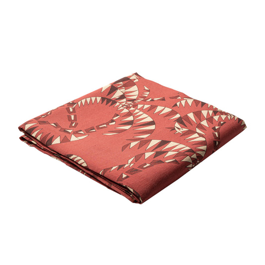 Red Palm Trees Linen Tablecloth