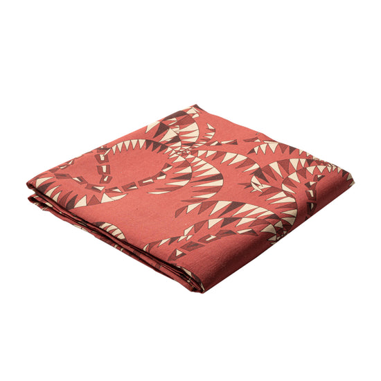 Red Palm Trees Linen Tablecloth