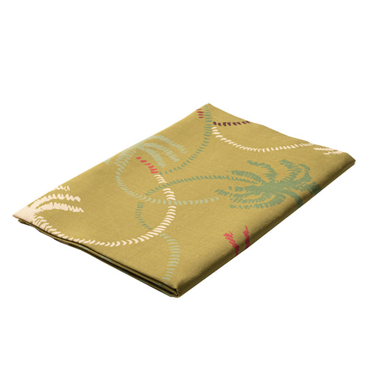 Olive Green Palm Trees Linen Tablecloth