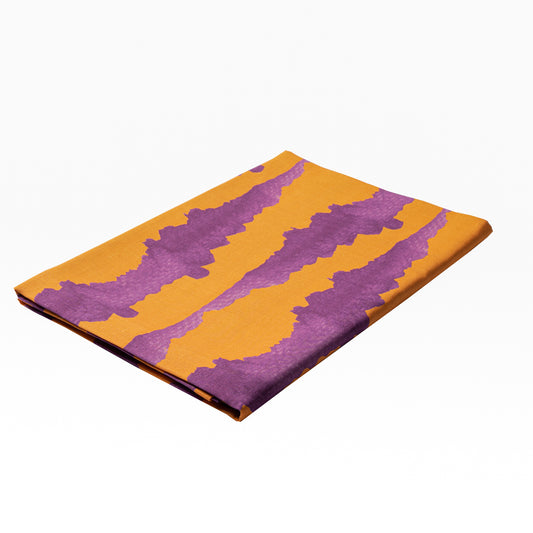 Orange Tie-Dye Linen Tablecloth