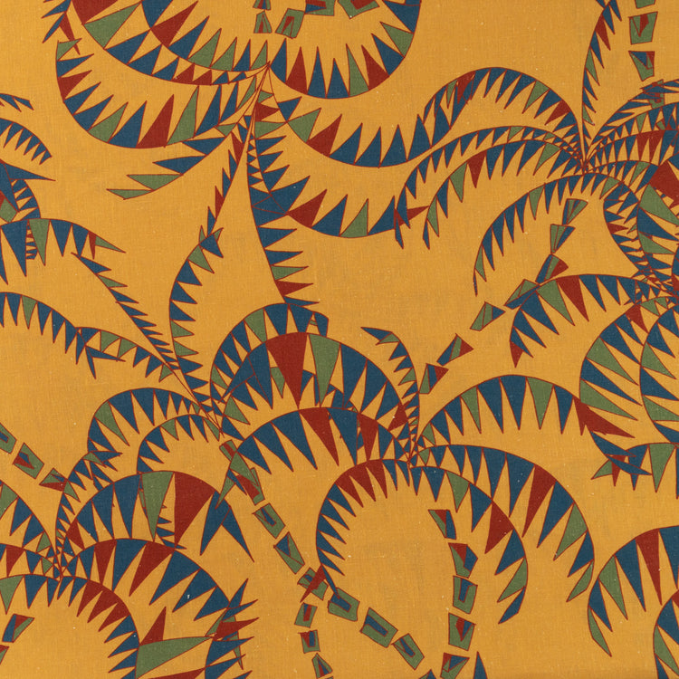 Orange Linen Quilted Placemat in a palm trees pattern