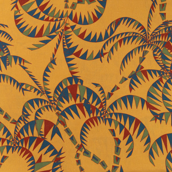 Mustard Yellow Palm Trees Linen Tablecloth