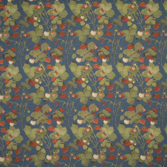 Blue Strawberries Linen Tablecloth