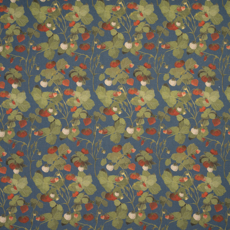 Blue Strawberries Linen Tablecloth