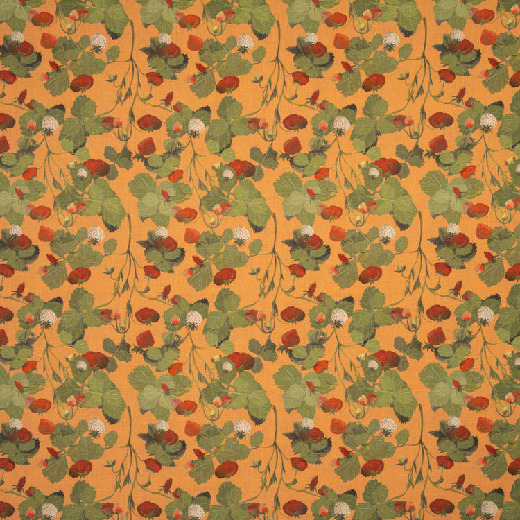 Orange Strawberries Linen Tablecloth