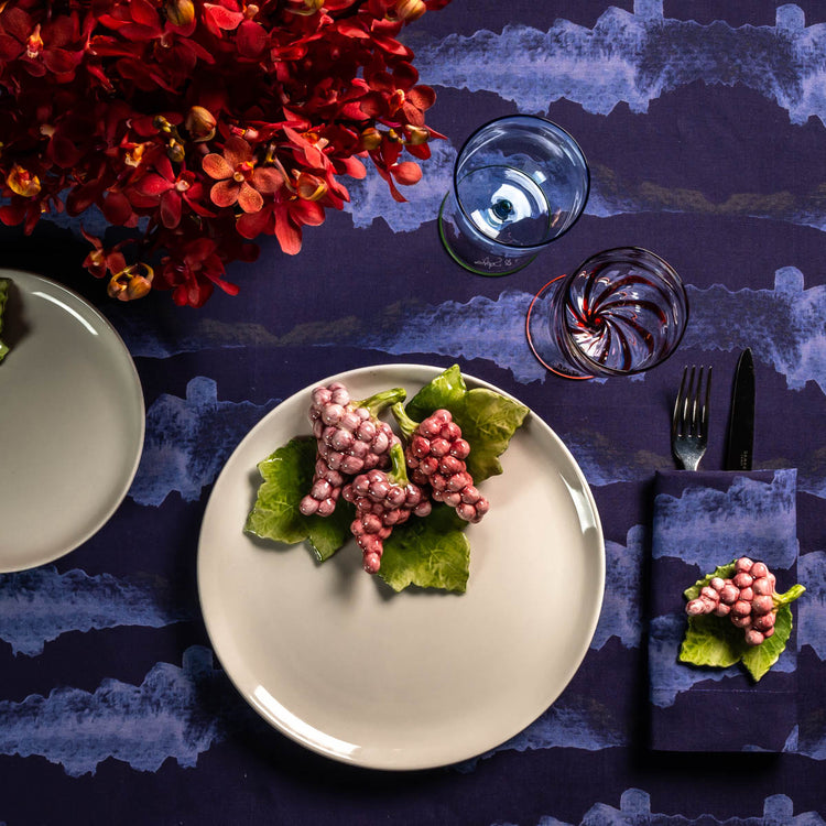 Linen Placemat in a midnight blue tie-dye pattern