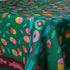 Green Floral Linen Tablecloth